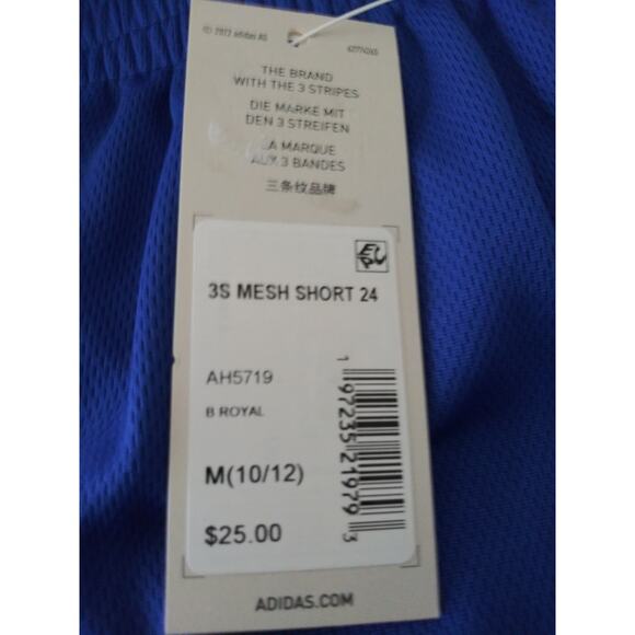 NWT Adidas Boy's Mesh Shorts Blue M 10/12 - Picture 7 of 9